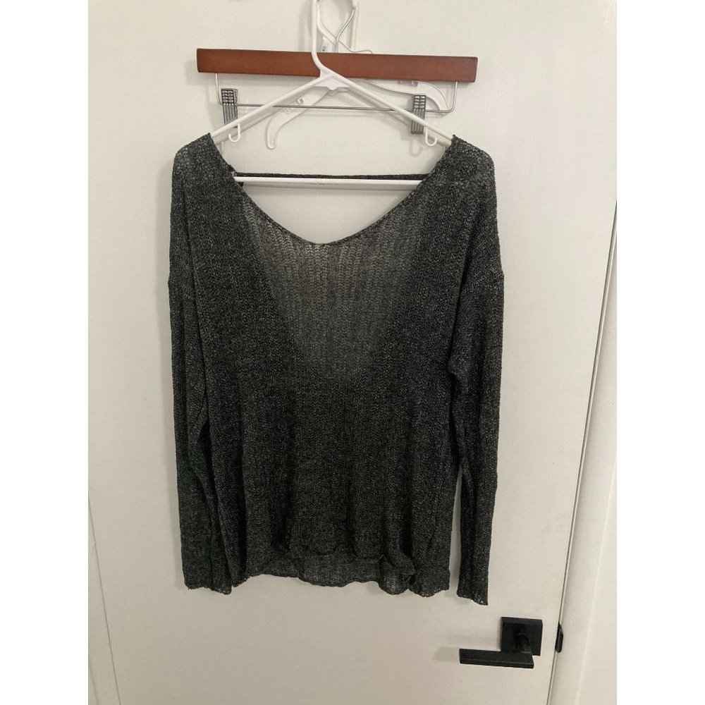Divided Women's Scoop Neck Mesh Top, Gray, Large